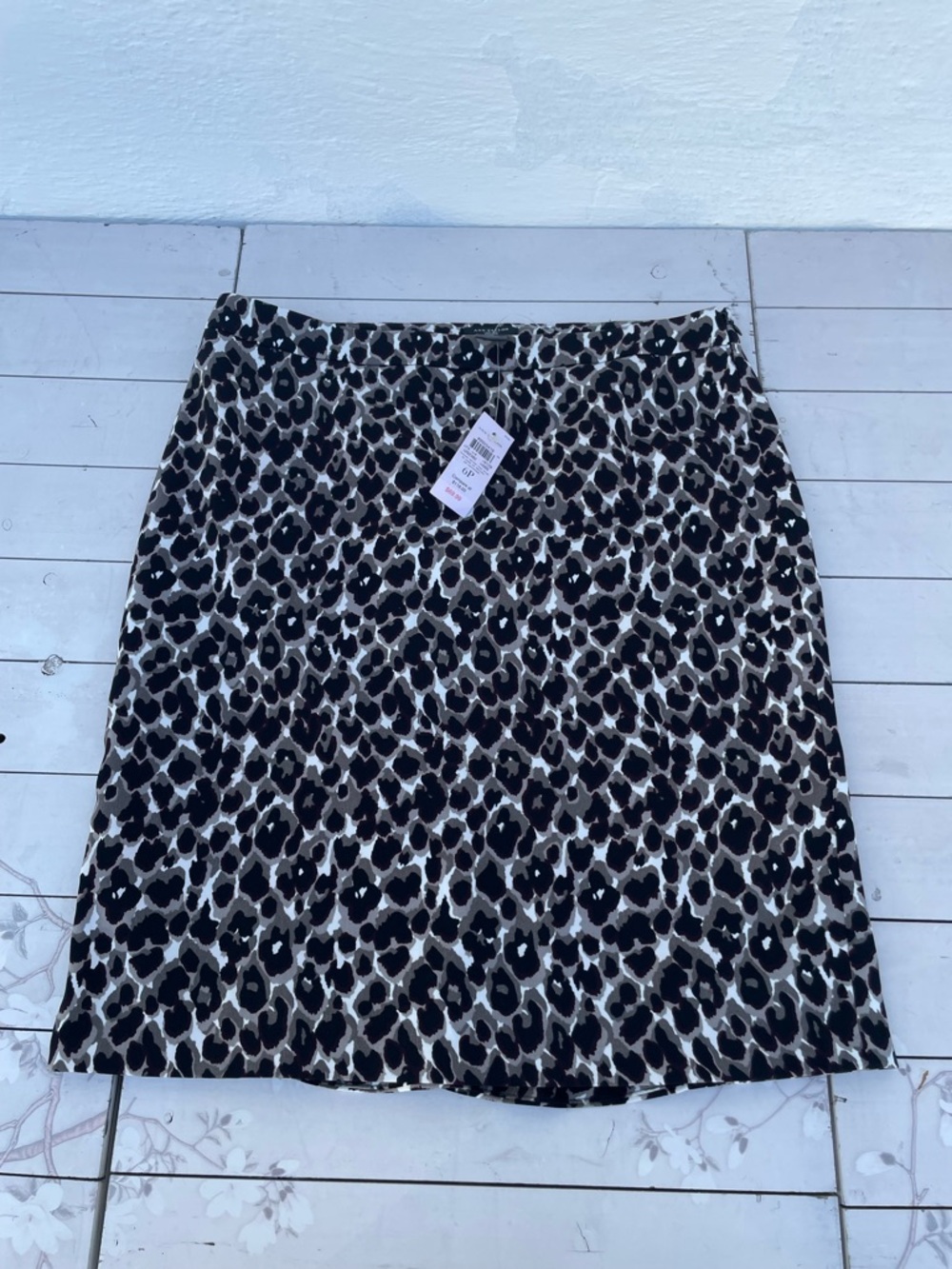 Ann Taylor Leopard-Print A-Line Skirt - Black & Taupe